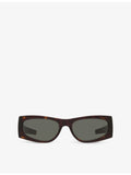 Saint Laurent tortoiseshell rectangle-frame acetate sunglasses, imported from the UK