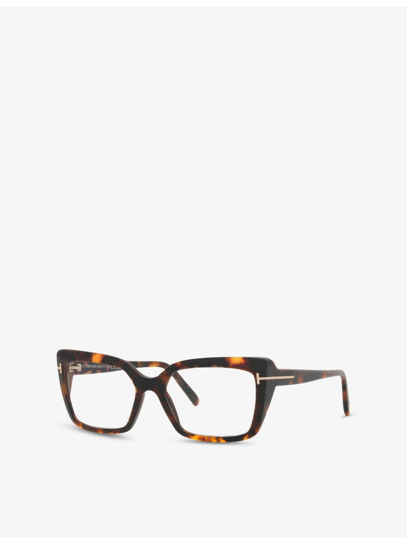 Tom Ford rectangle-frame acetate glasses in tortoiseshell, UK version