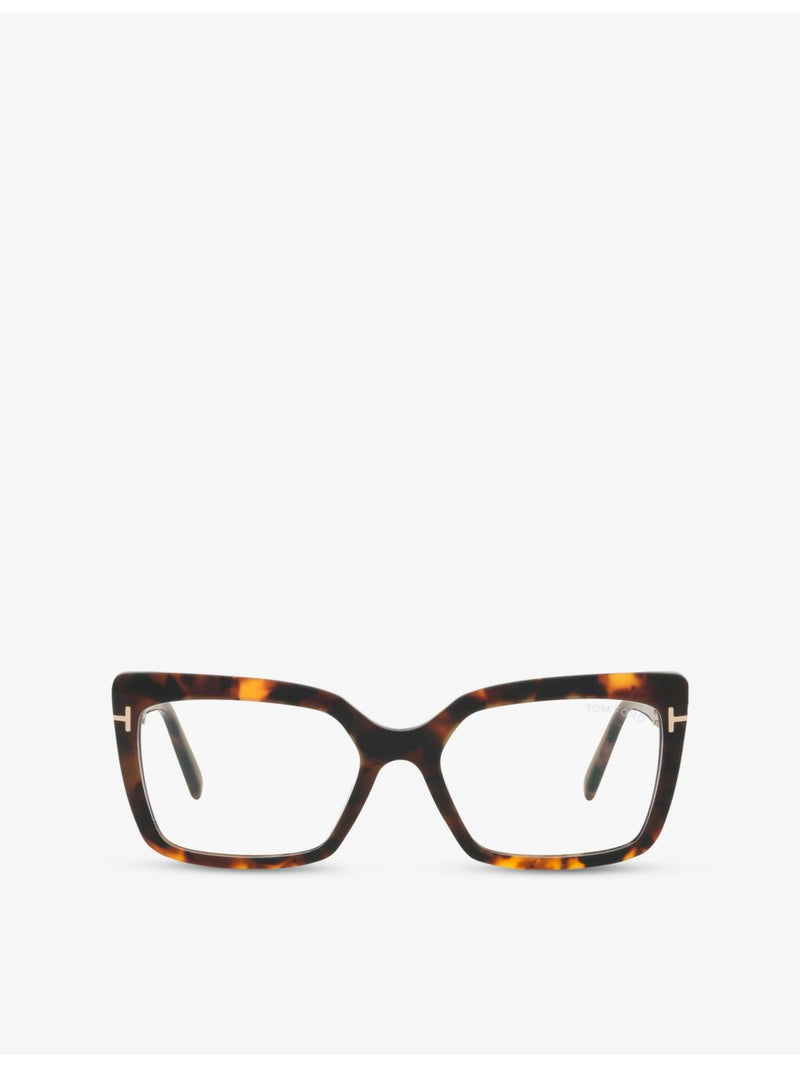 Tom Ford rectangle-frame acetate glasses in tortoiseshell, UK version