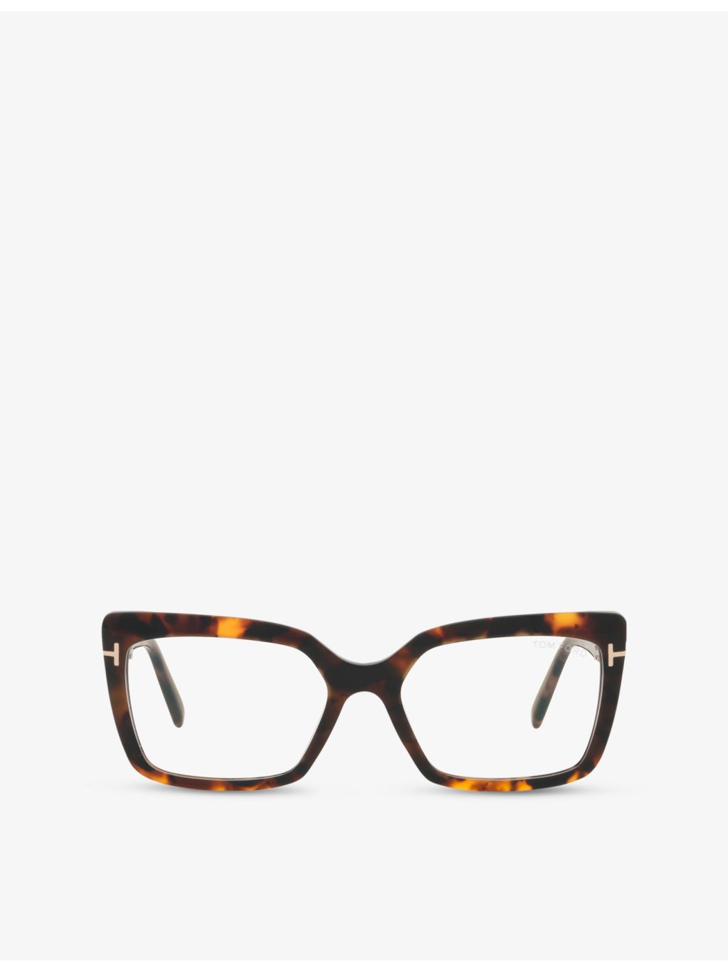 Tom Ford rectangle-frame acetate glasses in tortoiseshell, UK version