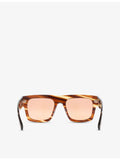 Tom Ford Fausto square-frame tortoise acetate sunglasses 53mm, imported from the UK