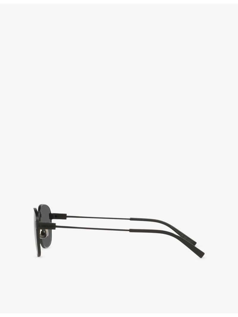 Saint Laurent SL 741 rectangular-frame metal sunglasses, imported from the UK