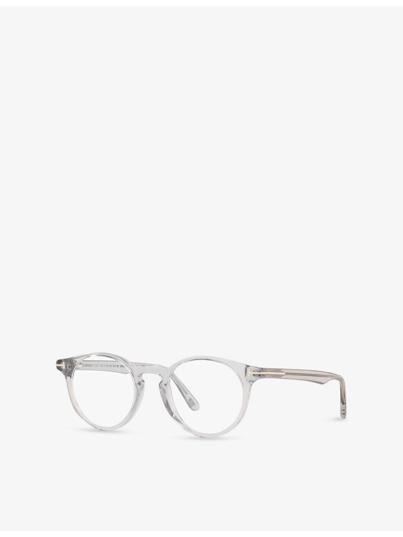 Tom Ford FT5557 round-frame acetate optical glasses, British product