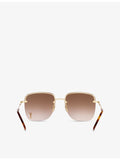 Saint Laurent SL312 M square metal sunglasses with gradient lenses - British product