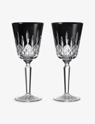 Waterford Lismore crystal goblets set of two 275ml, UK version
