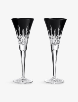 Waterford Lismore crystal champagne flutes set of two 170ml, UK version