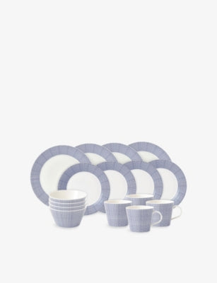 Royal Doulton Pacific Blue Dots 16-piece dinnerware set, imported from the UK