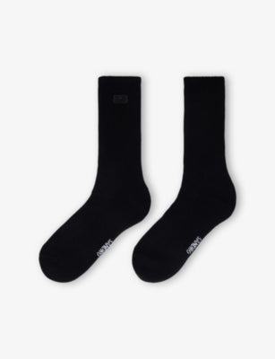 Sandro embroidered logo patch ribbed socks (British brand)