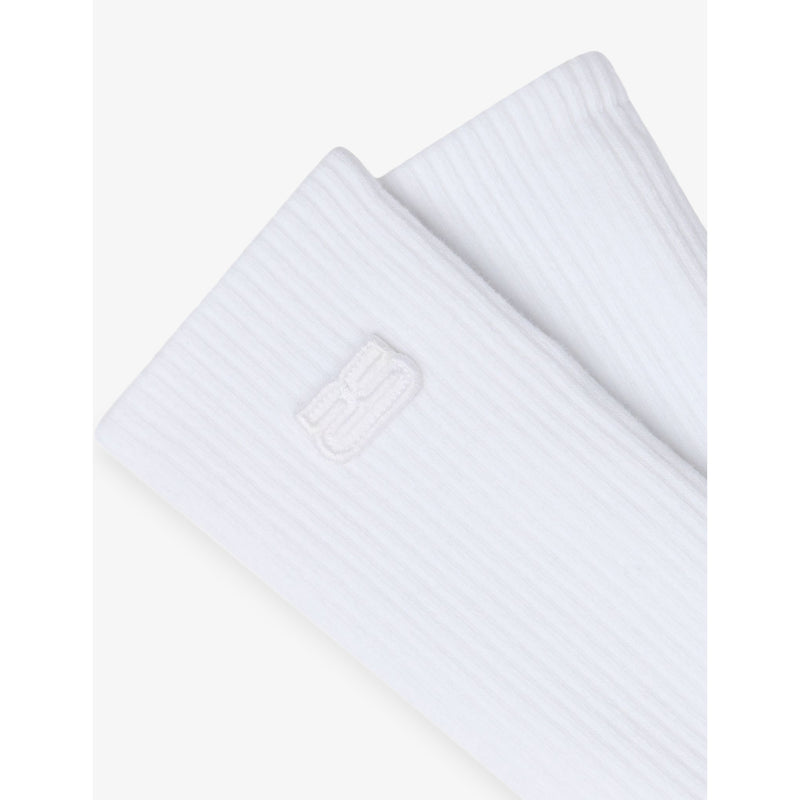 Sandro embroidered logo patch ribbed socks (British brand)
