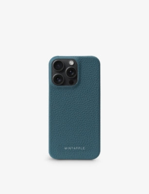 MINTAPPLE grained leather iPhone 16 Pro case, imported from the UK