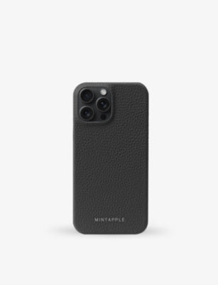MINTAPPLE grained-leather iPhone 16 Pro Max case - British product