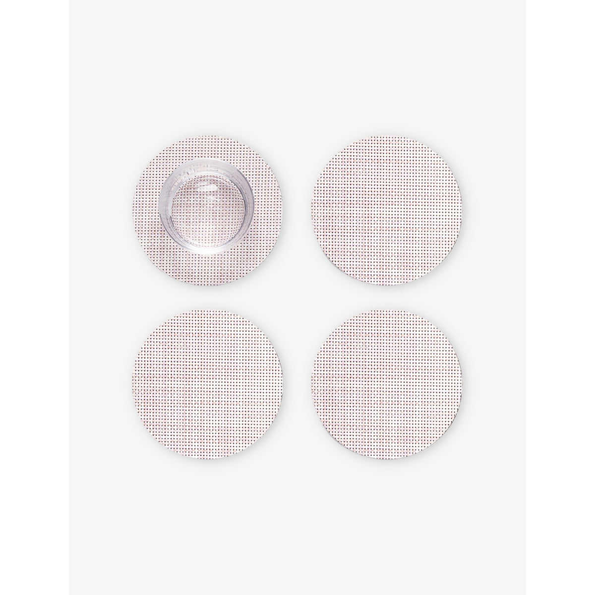 Basketweave Mist woven coasters set of four - BLUSH