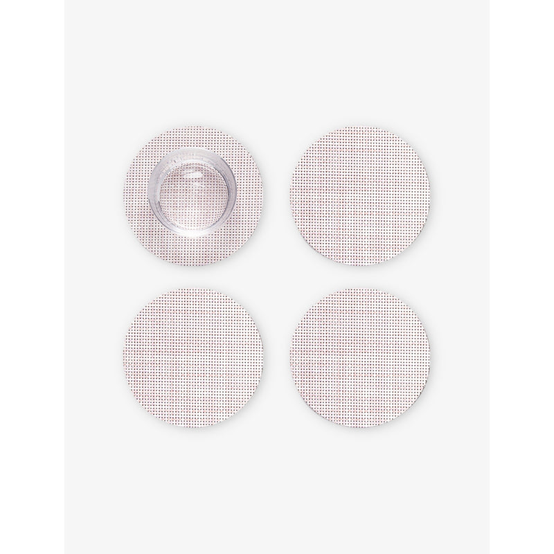 Chilewich Basketweave Mist woven coasters set of four, UK version