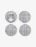 Basketweave Mist woven coasters set of four - MIST