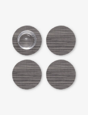 Chilewich Basketweave Mist Woven Coasters Set of Four 10cm