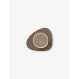 Nupo curved reversible leather coaster 13.5cm x 11cm, UK version