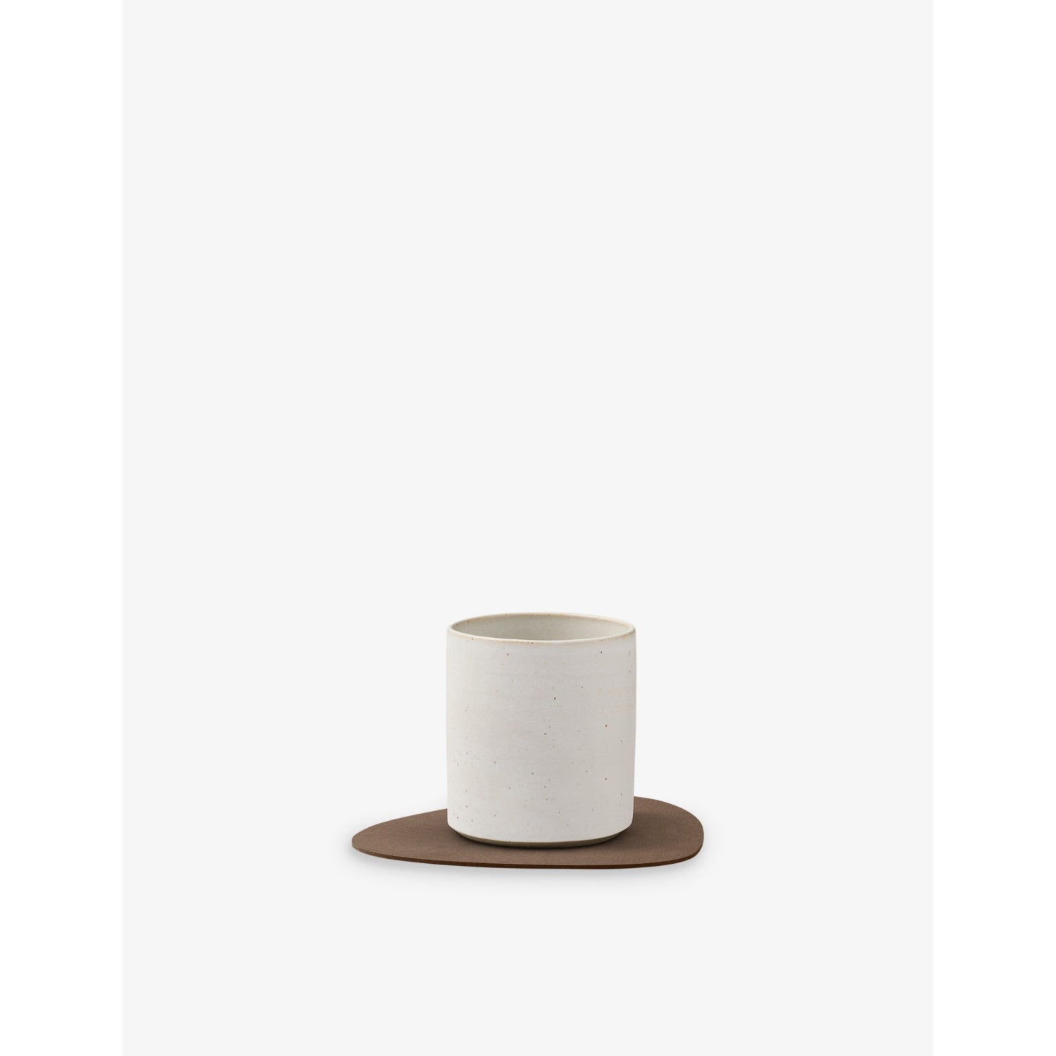 Nupo curved reversible leather coaster 13.5cm x 11cm, UK version