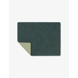 Square large reversible leather table mat 35cm x 45cm - Army Green And Nature