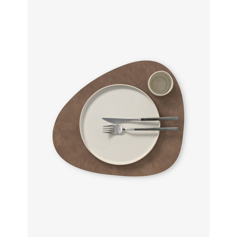 LIND DNA curve reversible leather table mat 35cm x 45cm - British product