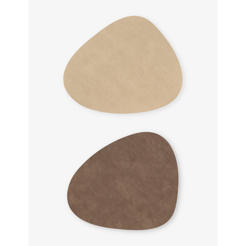 LIND DNA curve reversible leather table mat 35cm x 45cm - British product