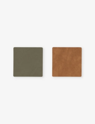 Lind DNA reversible Nupo Double leather coaster 10cm x 10cm (British brand)