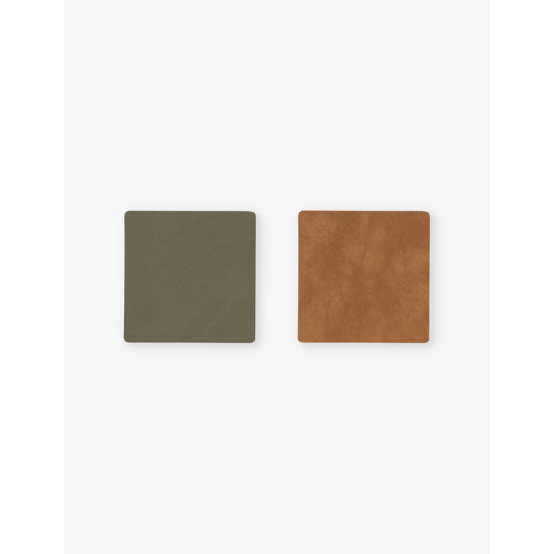 Lind Dna Nupo Double reversible leather coaster 10cm x 10cm