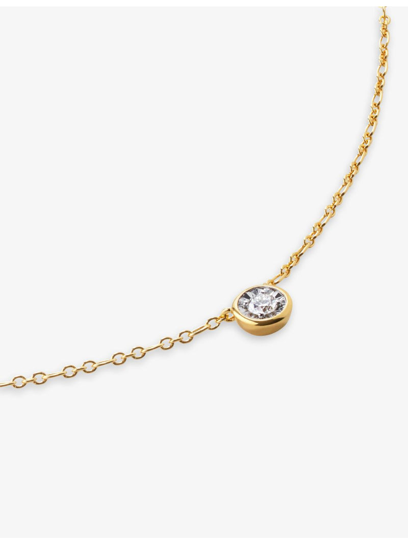Monica Vinader 18ct gold vermeil necklace with lab-grown diamond (British brand)