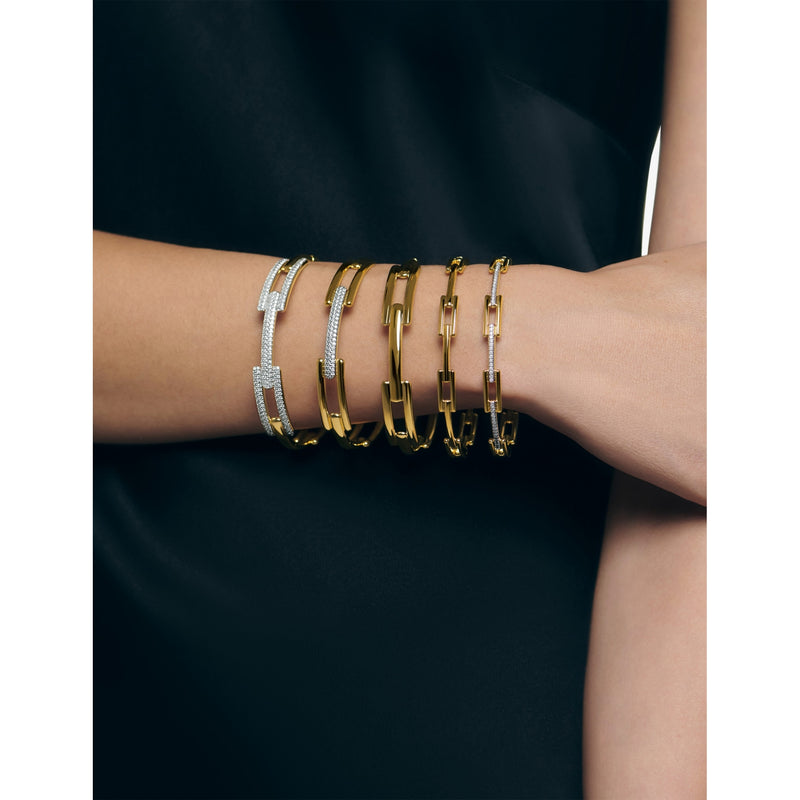 Monica Vinader yellow gold vermeil diamond bangle, UK version