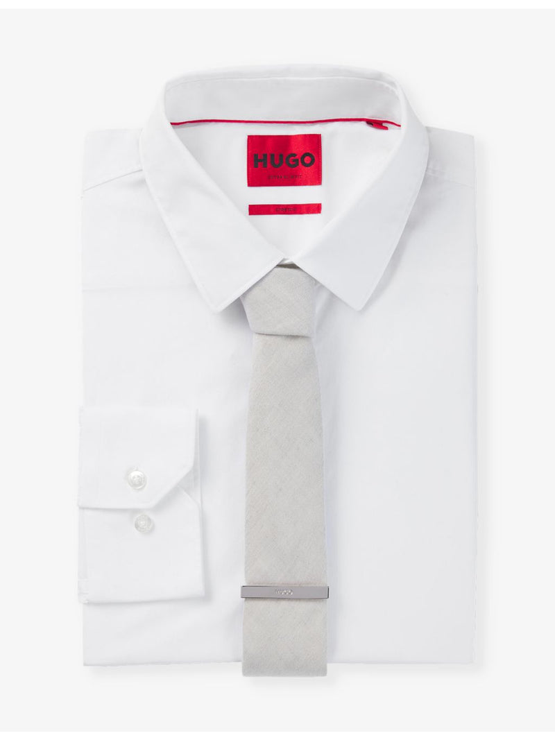 HUGO brass tie clip with debossed branding - British product
