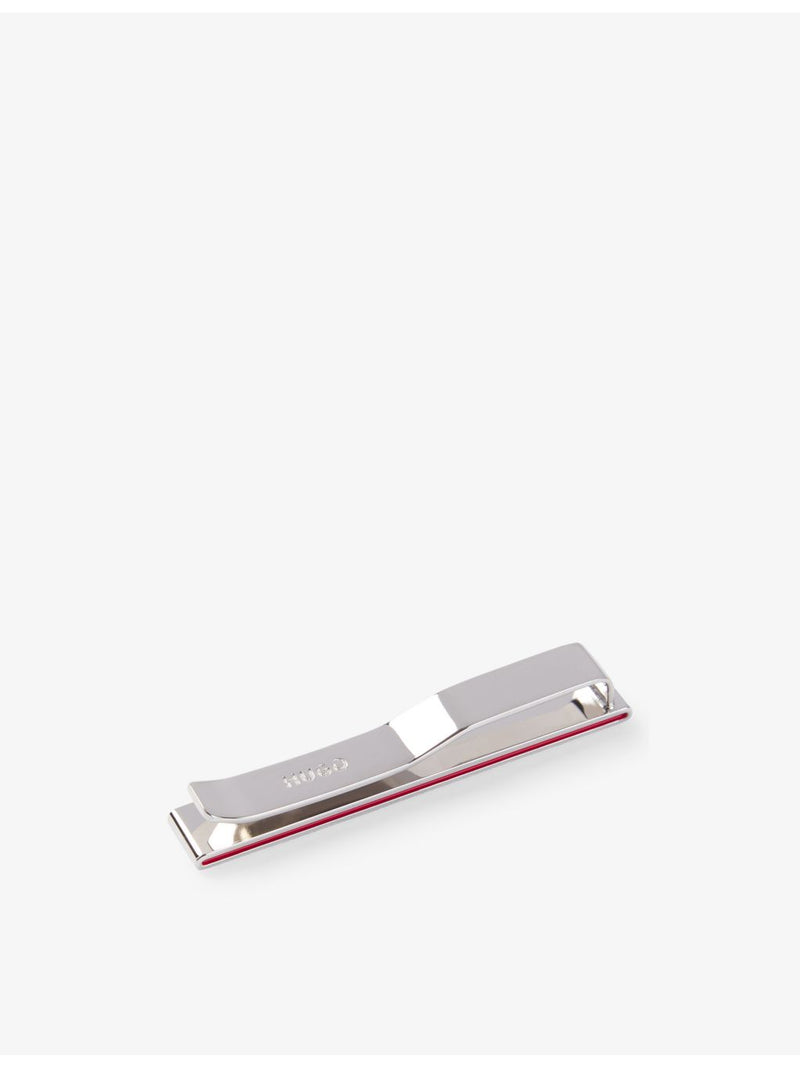 HUGO brass tie clip with debossed branding - British product
