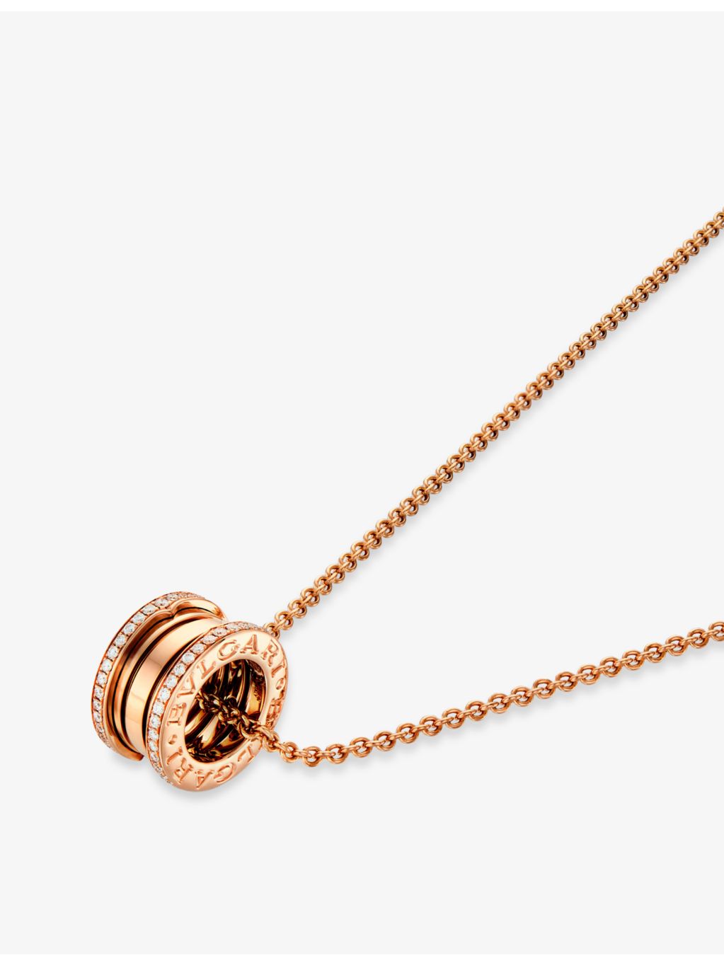 Bulgari B.zero1 18ct rose gold diamond pendant necklace (British brand)
