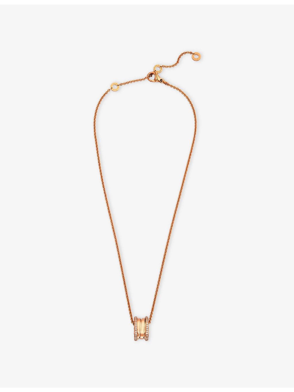 Bulgari B.zero1 18ct rose gold diamond pendant necklace (British brand)