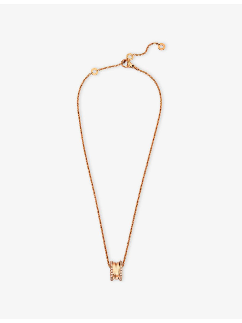 Bulgari B.zero1 18ct rose gold diamond pendant necklace (British brand)