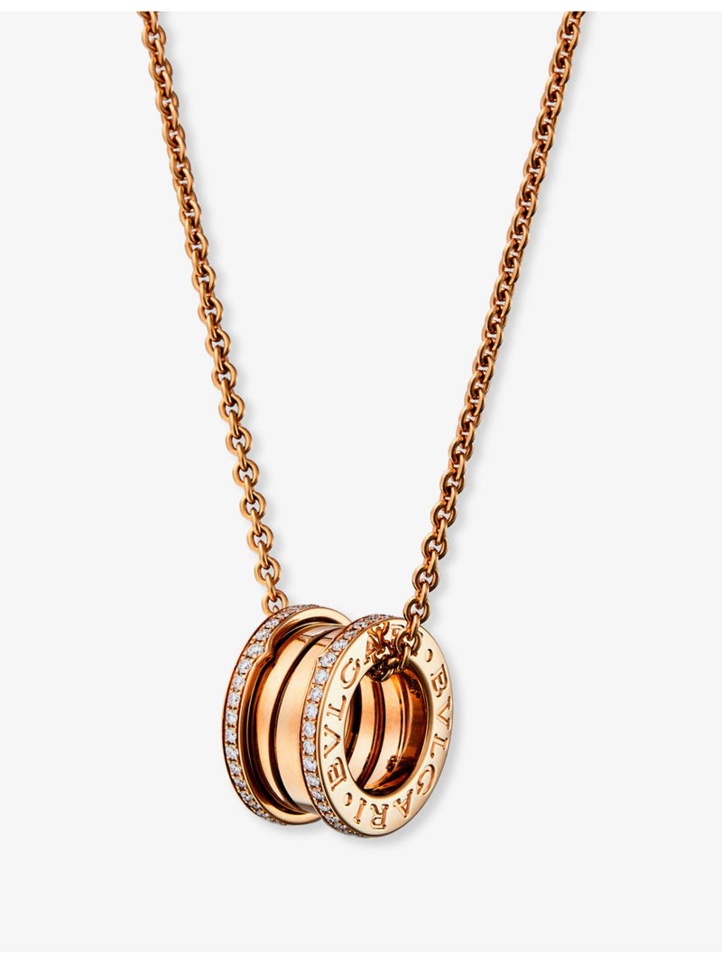 Bulgari B.zero1 18ct rose gold diamond pendant necklace (British brand)