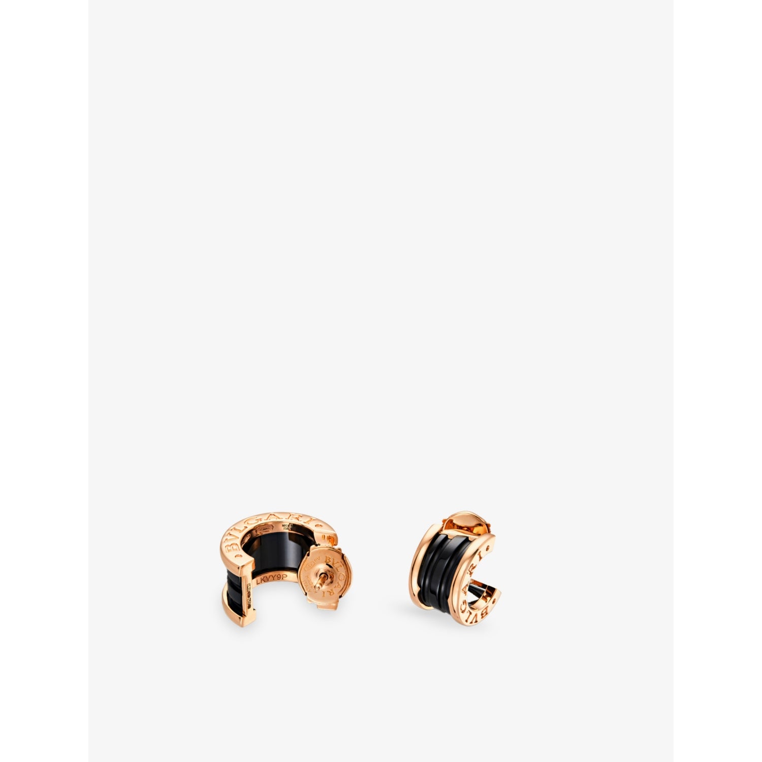 Bulgari B.zero1 18ct rose-gold and black-ceramic earrings, UK version