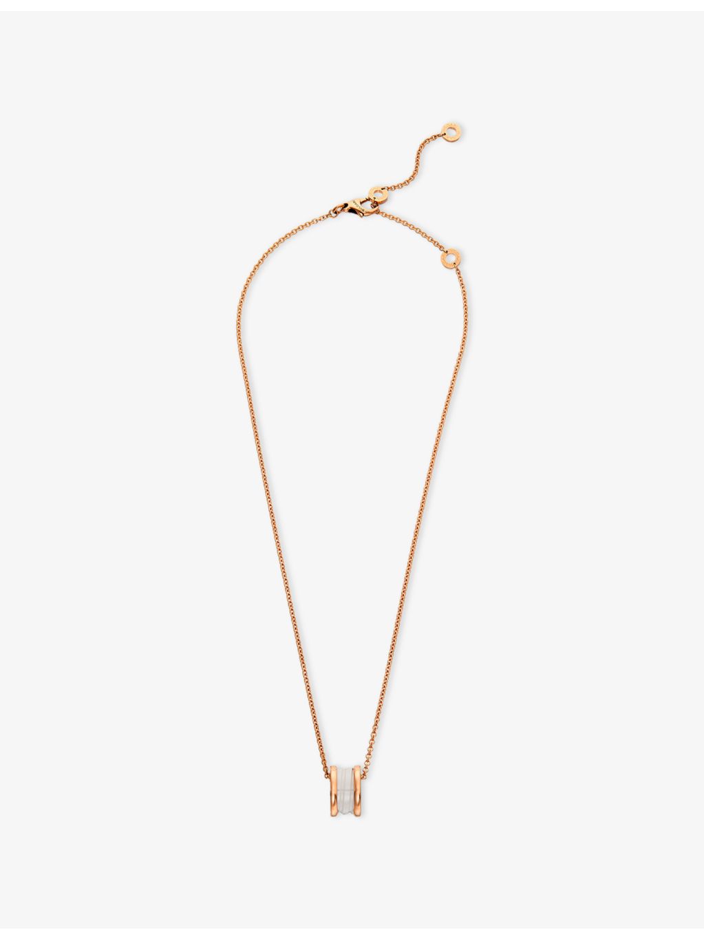 Bulgari B.zero1 rose-gold white-ceramic pendant necklace (British brand)