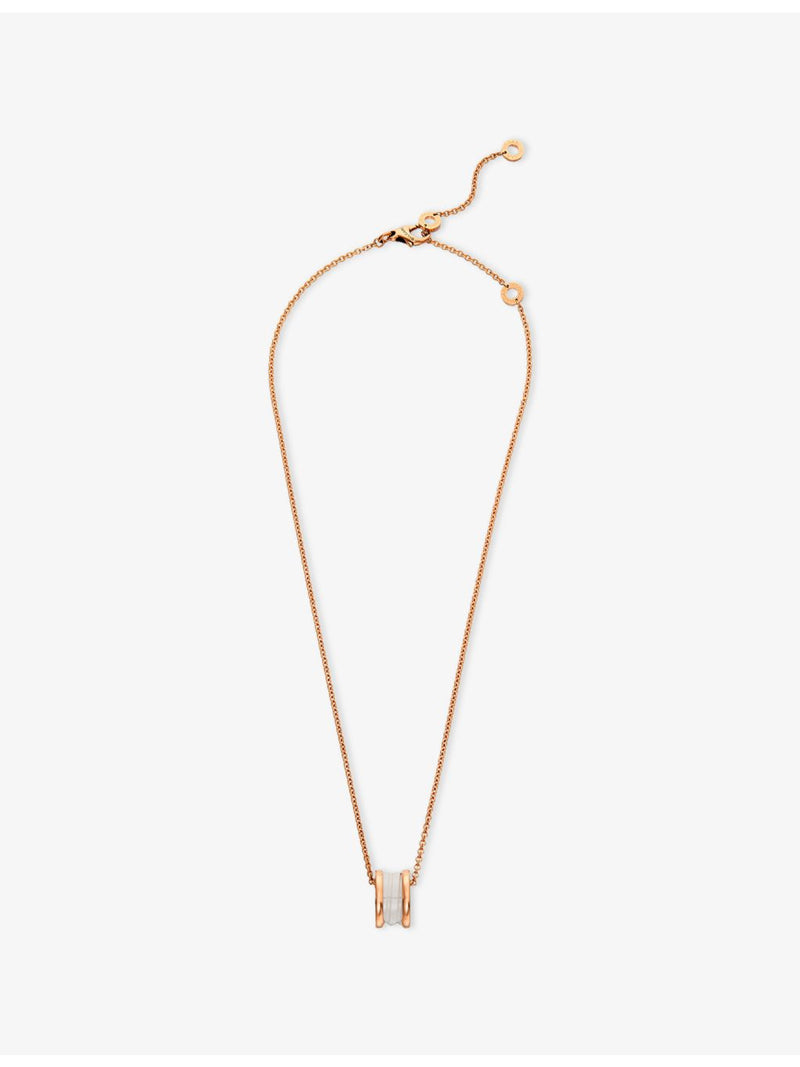 Bulgari B.zero1 rose-gold white-ceramic pendant necklace (British brand)