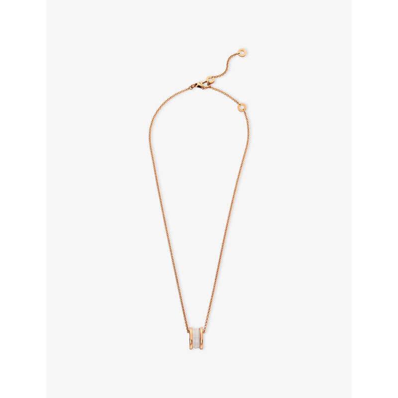 Bulgari B.zero1 rose-gold white-ceramic pendant necklace (British brand)