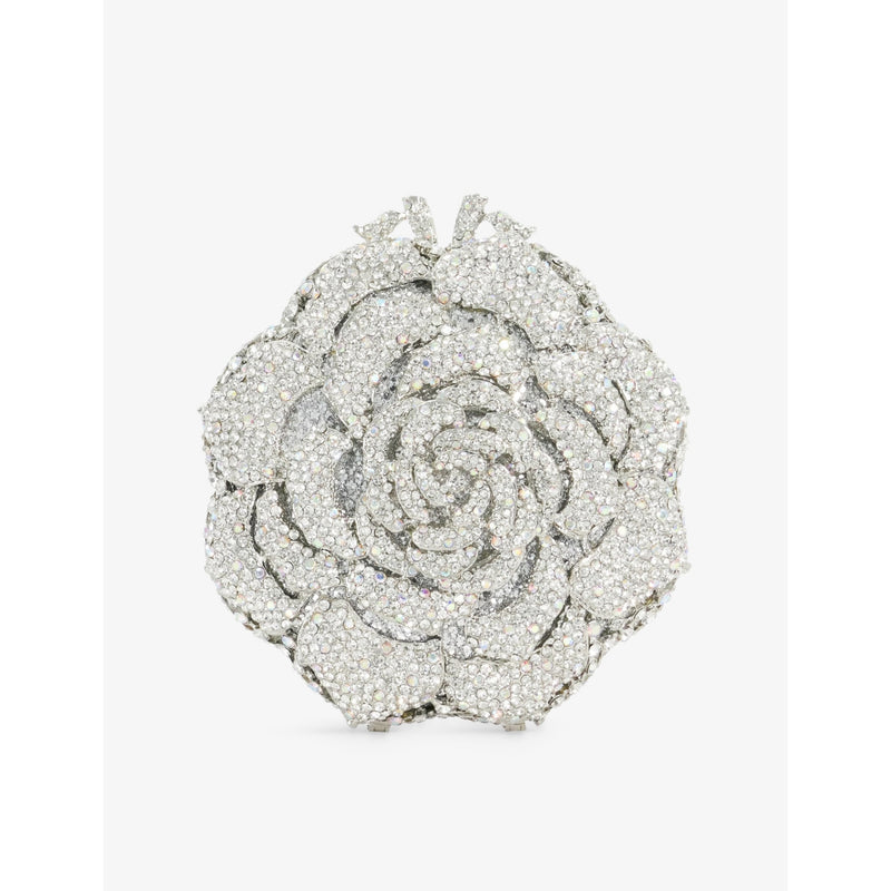 DUNE metal clutch with diamante flower design, imported from the UK