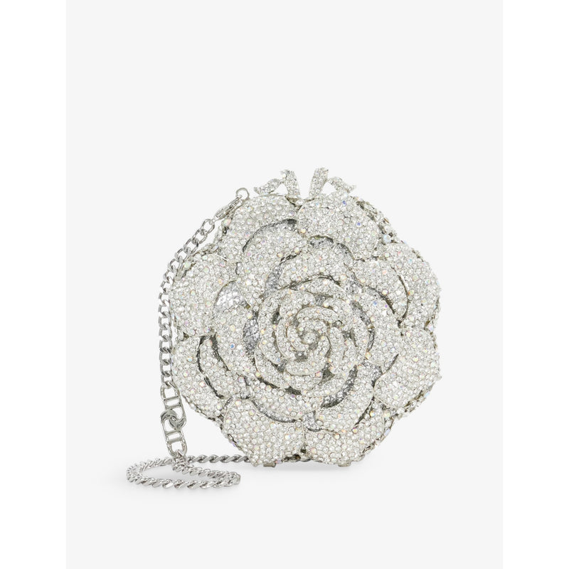 DUNE metal clutch with diamante flower design, imported from the UK