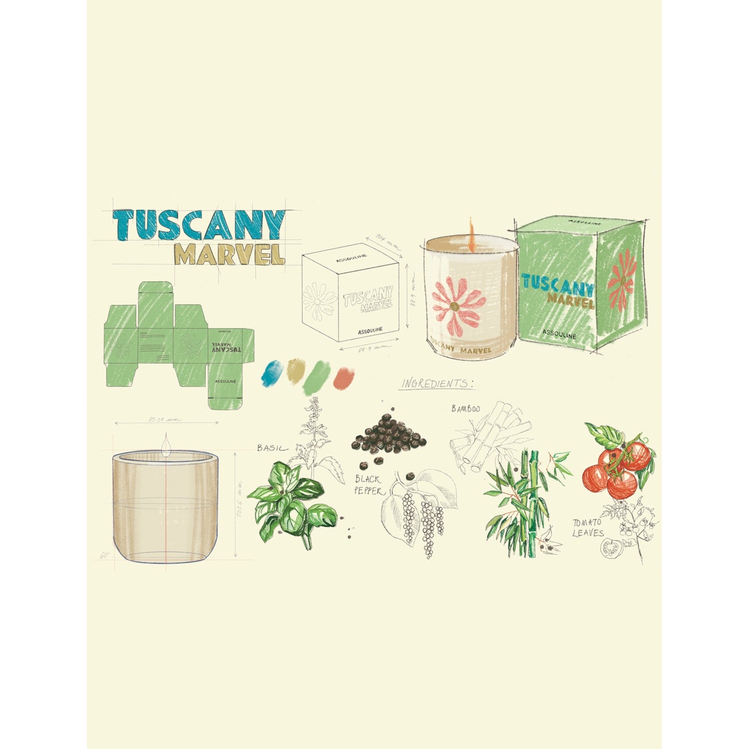 Assouline Tuscany Marvel scented candle 319g (British brand)