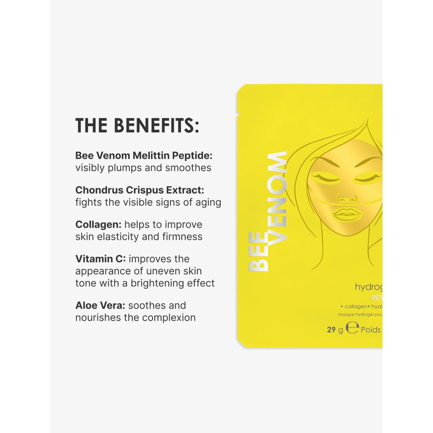 Rodial Bee Venom Hydrogel face masks box of 4 (British brand)