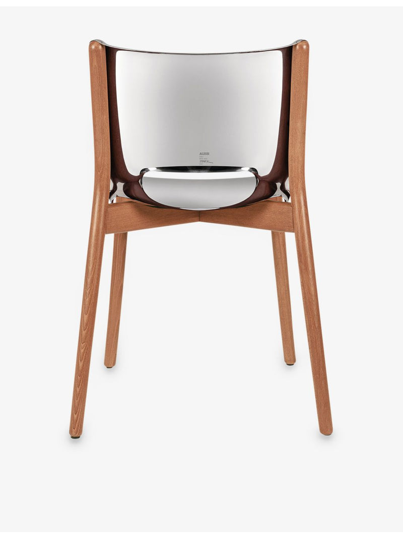 Alessi Poêle chair in steel and beech wood, 81cm (British brand)