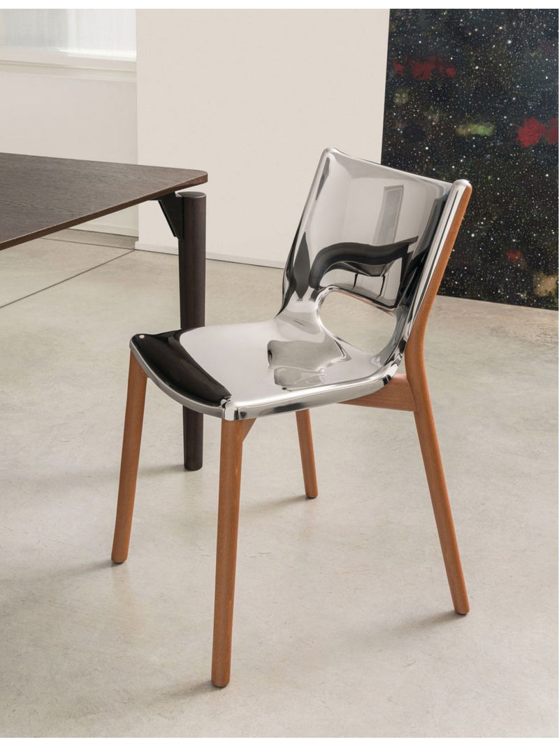 Alessi Poêle chair in steel and beech wood, 81cm (British brand)