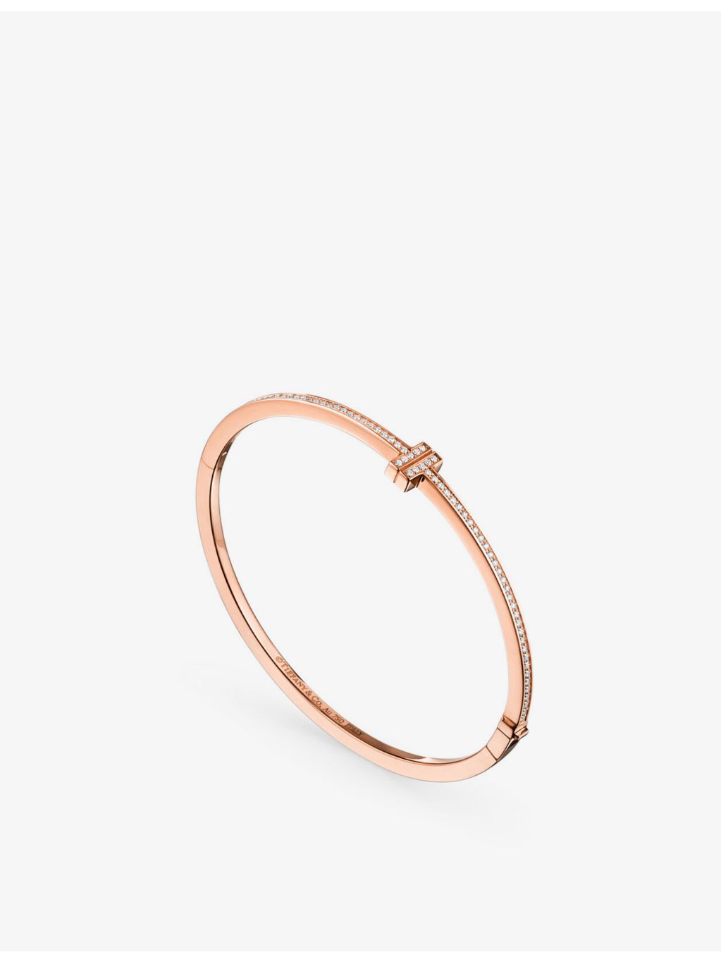 Tiffany T 18ct rose gold diamond bangle 0.31ct (British brand)
