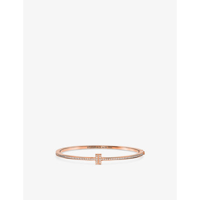 selfridges Tiffany & Co. Tiffany T 18ct Rose-Gold 0.31ct Brilliant-Cut Diamond Bangle- Buy online at McGrocer