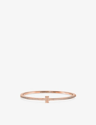 Tiffany & Co. Tiffany T 18ct Rose-Gold 0.31ct Brilliant-Cut Diamond Bangle
