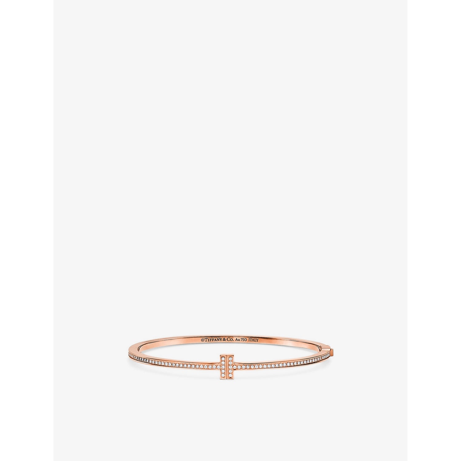 Tiffany T 18ct rose-gold and 0.31ct brilliant-cut diamond bangle - S