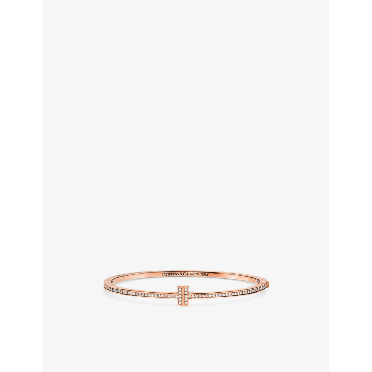 Tiffany T 18ct rose-gold and 0.31ct brilliant-cut diamond bangle - S