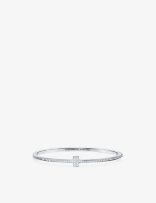 Tiffany & Co. Tiffany T 18ct White-Gold and 0.31ct Brilliant-Cut Diamond Bangle